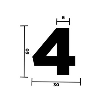 NUMERO "4" ADESIVO X TARGHE...