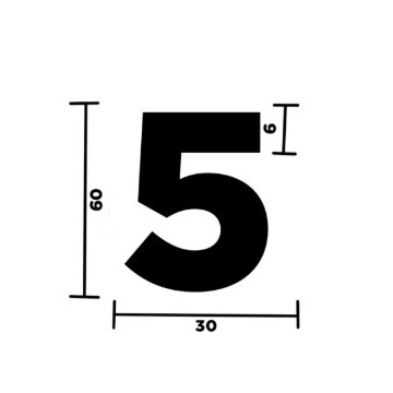 NUMERO "5" ADESIVO TARGHE...