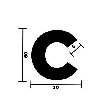 LETTERA "C" ADESIVA TARGHE...
