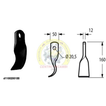 coltello trincia 1/2 giro x...