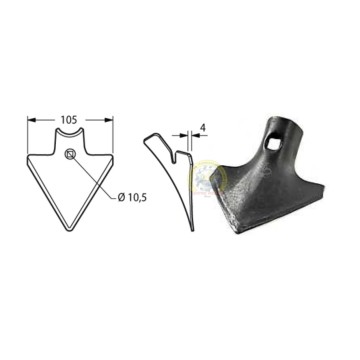 vomere a lancia 105x4 nero...